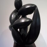 AXEL-CASSEL-En-Forme-de-Graines-Le-Sculpteur-Bois-dIroko-Edition-Bronze-1992-Haut-63-cm