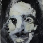 AXEL-CASSEL-Peintures-Cosmique-visage-Laque-et-résine-sur-bois-2013-225x18-cm
